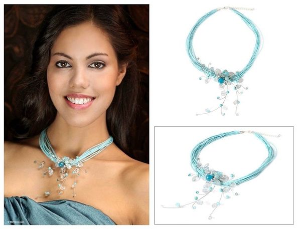 Alternate image for Floral Quartz Necklace Floral Joy