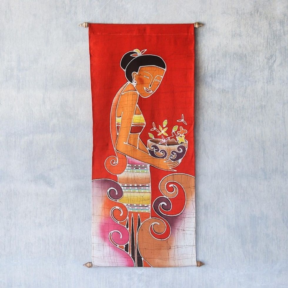 Cotton wall hanging 'Breeze of Admiration'