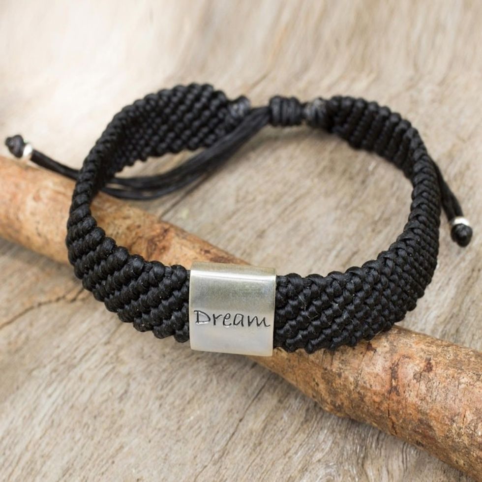 Sterling Silver Wristband Bracelet from Thailand 'Dream'