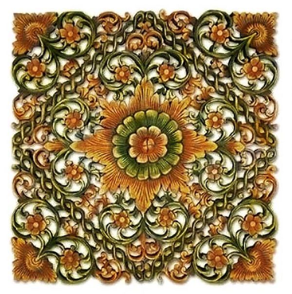 Alternate image for Teak relief panel Lamduan Star