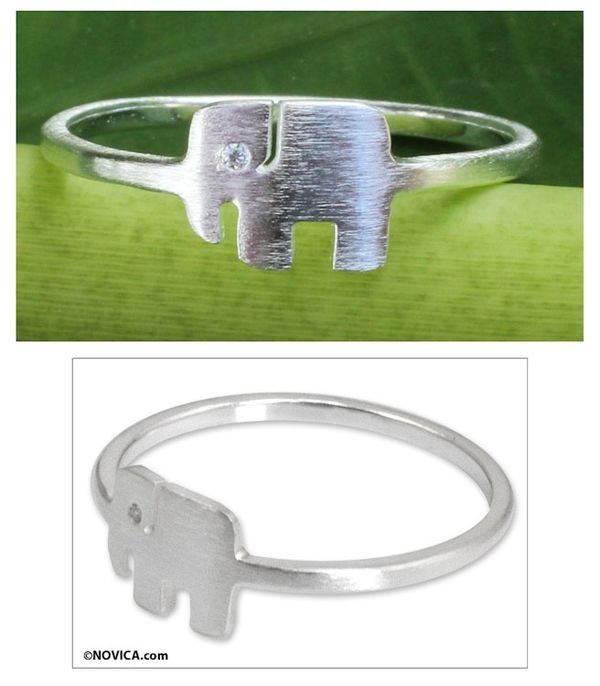 Alternate image for Thai Artisan Jewelry Sterling Silver Ring Loyal Elephant