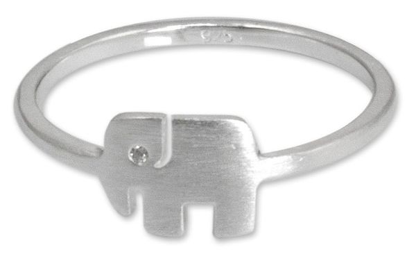 Alternate image for Thai Artisan Jewelry Sterling Silver Ring Loyal Elephant
