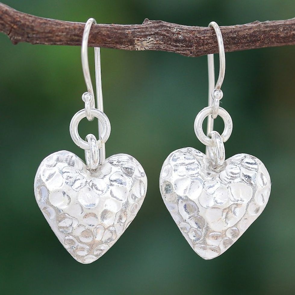 Silver 950 Heart Earrings 'In My Heart'