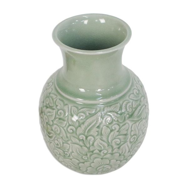 Alternate image for Celadon Ceramic Vase Jade Landscape