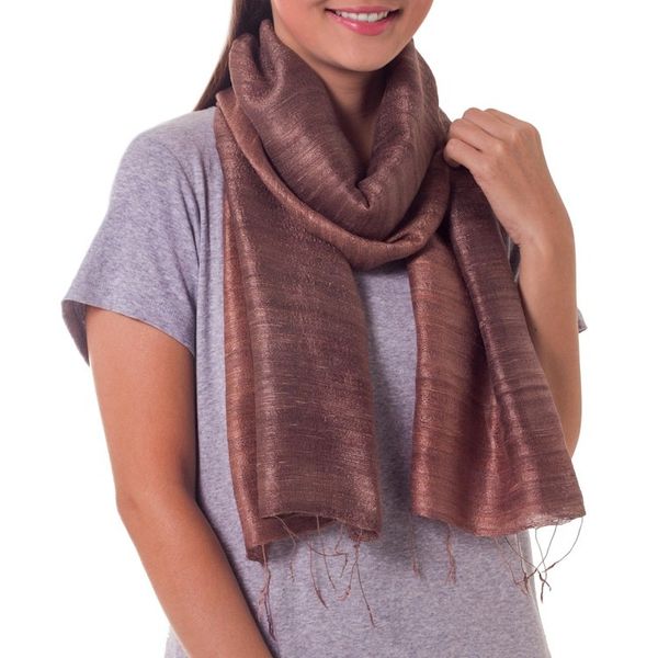 Alternate image for Unique Silk Scarf from Thailand Bold Spice