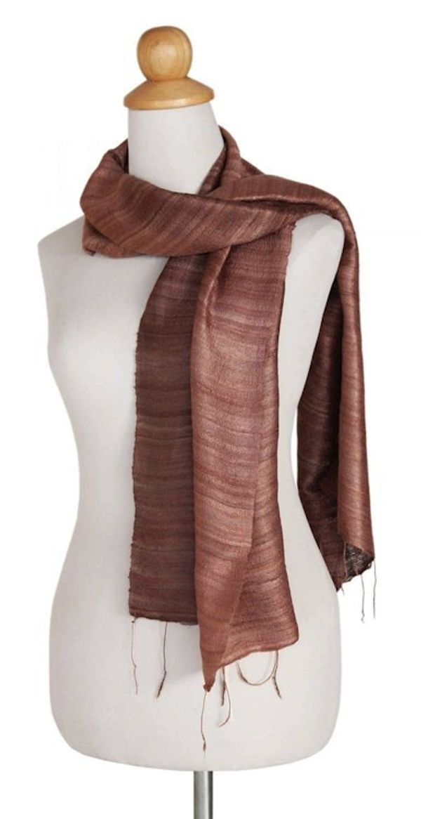 Alternate image for Unique Silk Scarf from Thailand Bold Spice