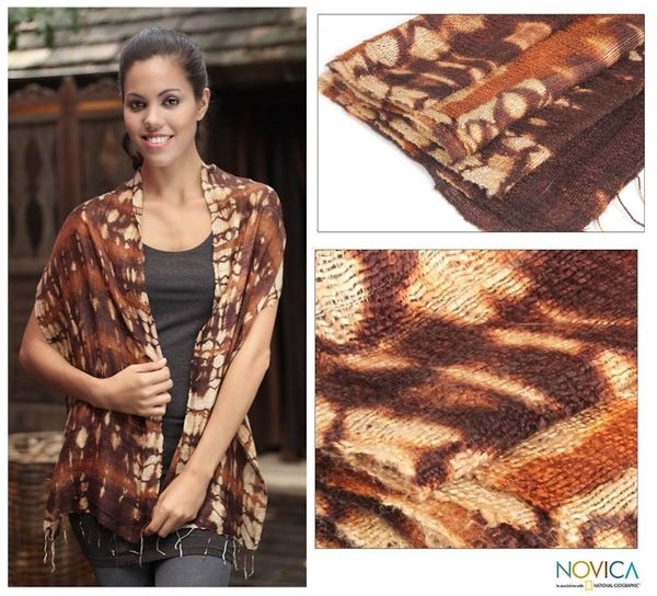 Alternate image for Hand Made Silk Scarf Earth Wilderness