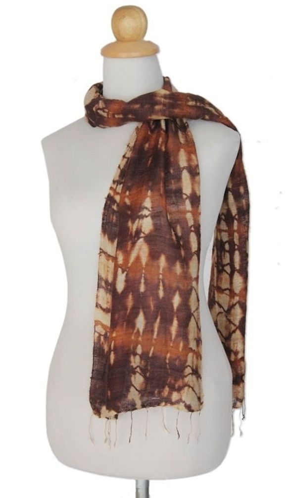 Alternate image for Hand Made Silk Scarf Earth Wilderness