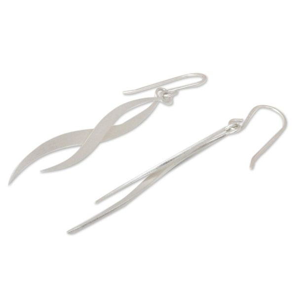 Alternate image for Modern Sterling Silver Dangle Earrings Ping River Flows