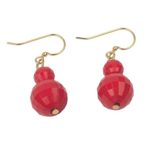 Alternate image for Hand Crafted Red Recycled Plastic Dangle Earrings from Ghana Mystical Red