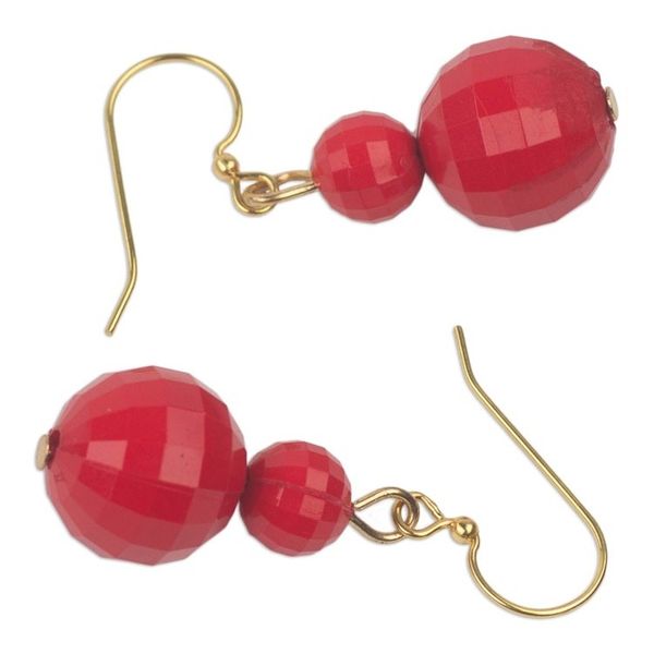 Alternate image for Hand Crafted Red Recycled Plastic Dangle Earrings from Ghana Mystical Red