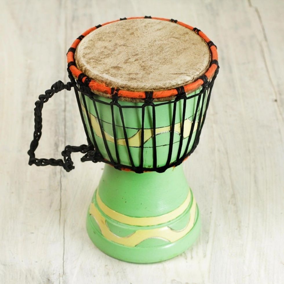Artisan Crafted Authentic African Mini Djembe Drum 'Musical Mint'