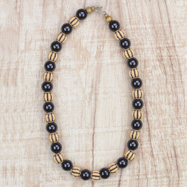 Alternate image for Recycled Glass and Plastic Beaded Necklace from Ghana Winsome Elegance