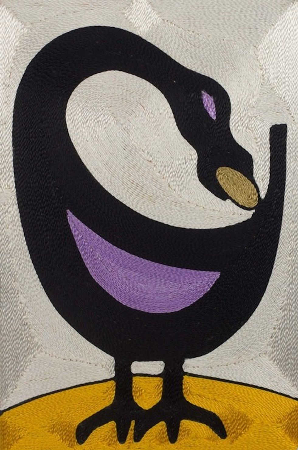 African Adinkra Symbol Cotton Threadwork Wall Art 'Sankofa'
