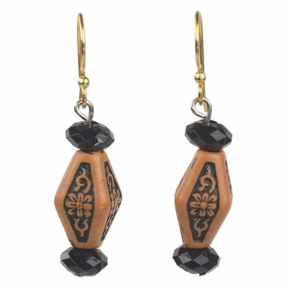 Alternate image for Rustic Floral Recycled Plastic Dangle Earrings from Ghana Joyful Flowers