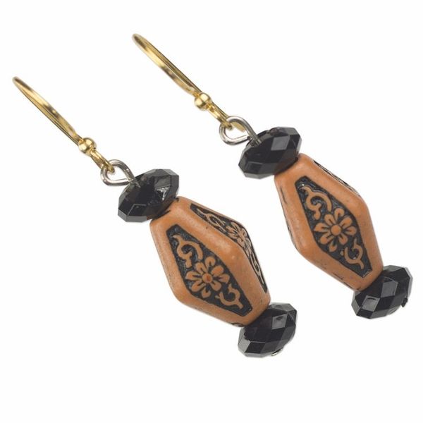 Alternate image for Rustic Floral Recycled Plastic Dangle Earrings from Ghana Joyful Flowers