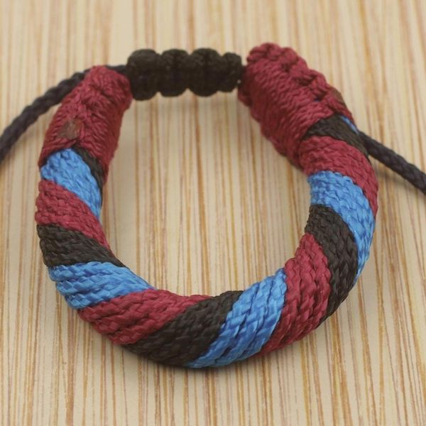 Alternate image for Mens Multicolored Cord Wristband Bracelet from Ghana Krobo Mountaintop