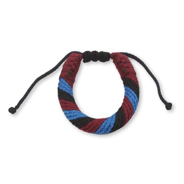 Alternate image for Mens Multicolored Cord Wristband Bracelet from Ghana Krobo Mountaintop