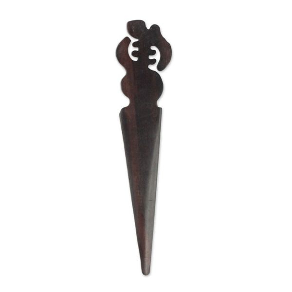 Alternate image for Ebony Wood Gye Nyame Letter Opener from Ghana Gye Nyame Helper