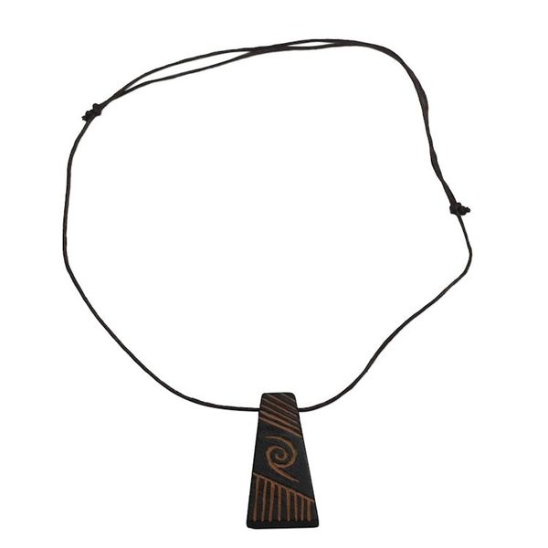 Alternate image for Long Sese Wood Pendant Necklace Hand Crafted in Ghana Spiral Galaxy