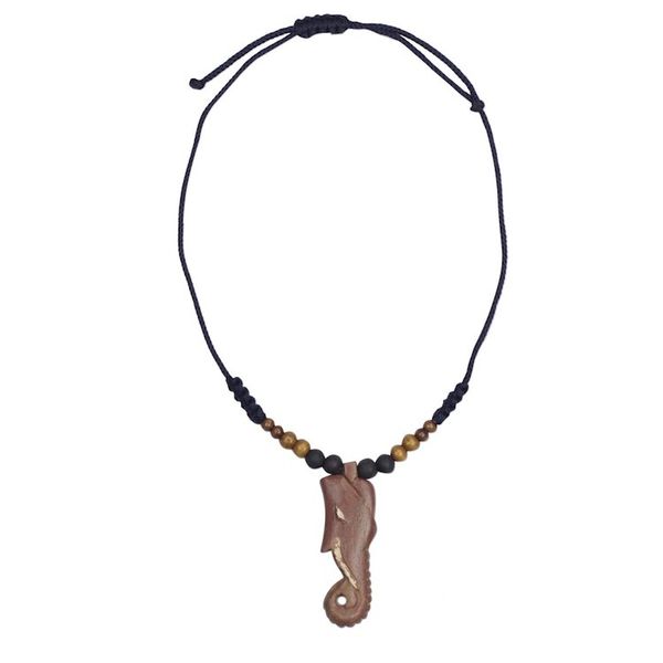 Alternate image for Adjustable Sese Wood Elephant Pendant Necklace from Ghana Akan Elephant