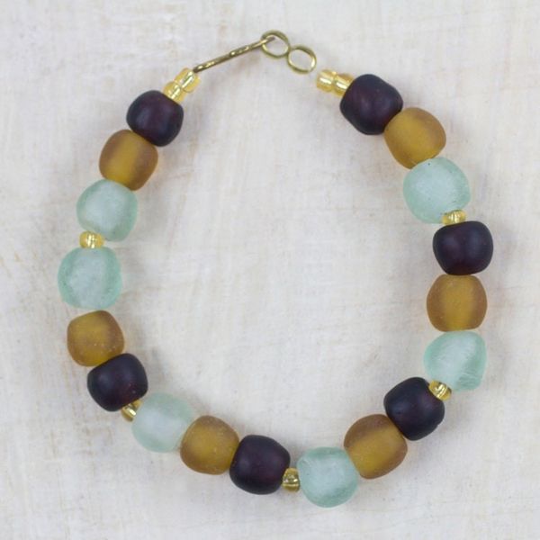 Alternate image for Recycled Glass and Plastic Beaded Bracelet from Ghana Fresh Novelty