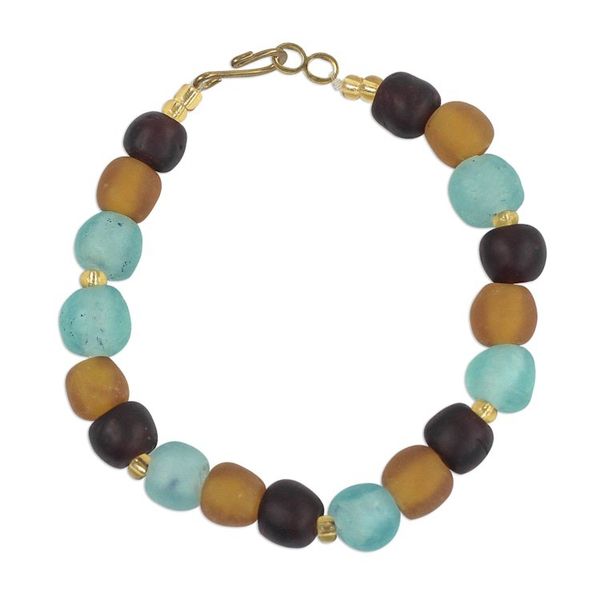 Alternate image for Recycled Glass and Plastic Beaded Bracelet from Ghana Fresh Novelty