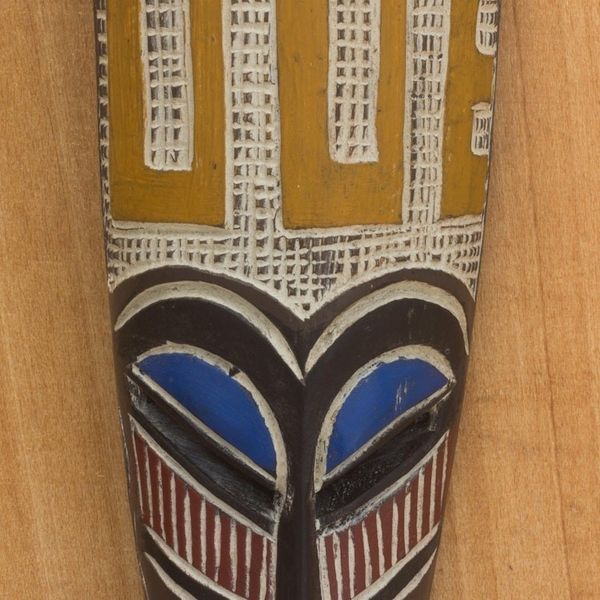 Alternate image for Colorful Hand Carved Adinkra Symbol African Mask Adaptability