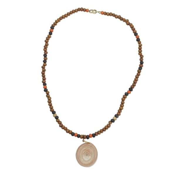 Alternate image for Recycled Paper and Sese Wood Necklace Crafted in Ghana Eco-Friendly Glory