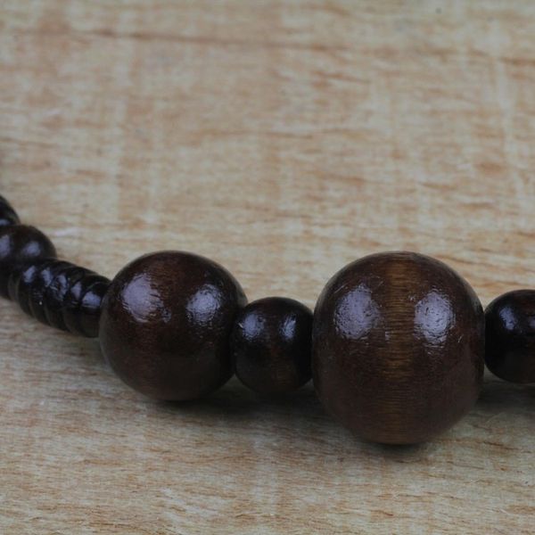 Alternate image for Handmade Sese Wood Beaded Pendant Necklace from Ghana Village Love
