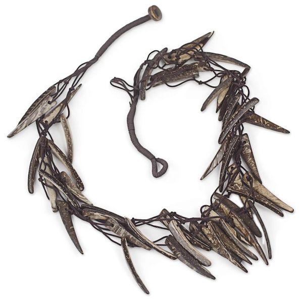 Alternate image for Handmade Coconut Shell Necklace on Double Strand Nylon Cords Valiant Warrior
