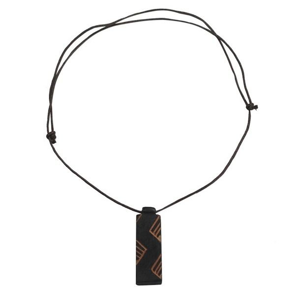 Alternate image for Long Sese Wood Pendant Necklace Hand Crafted in Ghana Move in Rhythm
