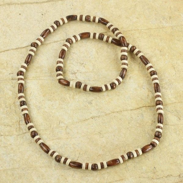 Alternate image for Hand Crafted Sese Wood Beaded Necklace by Ghanaian Artisans Ahobrasie Virtue