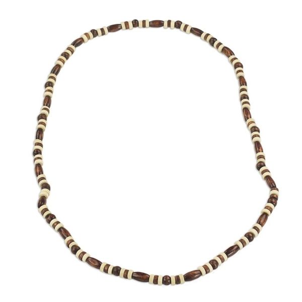 Alternate image for Hand Crafted Sese Wood Beaded Necklace by Ghanaian Artisans Ahobrasie Virtue