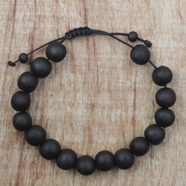 Alternate image for Adjustable Ebony Wood Beaded Bracelet from Ghana Chic Silhouettes