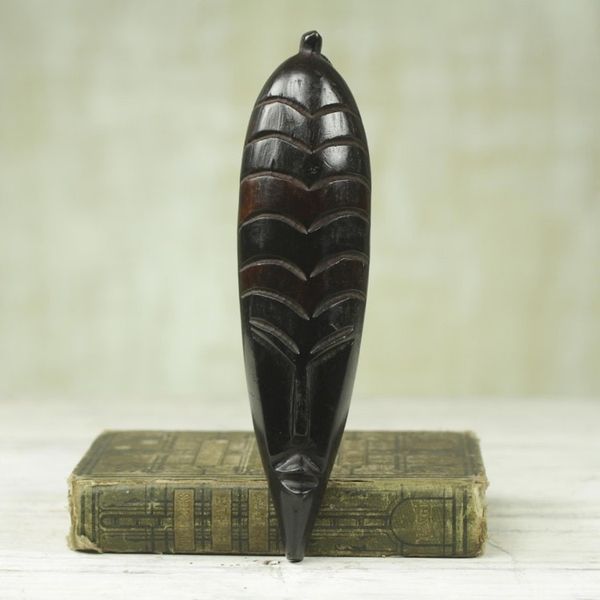 Alternate image for Wood and Aluminum Multicolored Wood Sculpture from Ghana Akua Donkor Woman