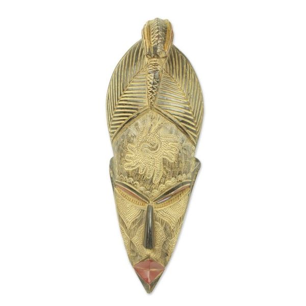 Alternate image for Authentic Ghanaian Artisan Carved African Mask Peace and Harmony