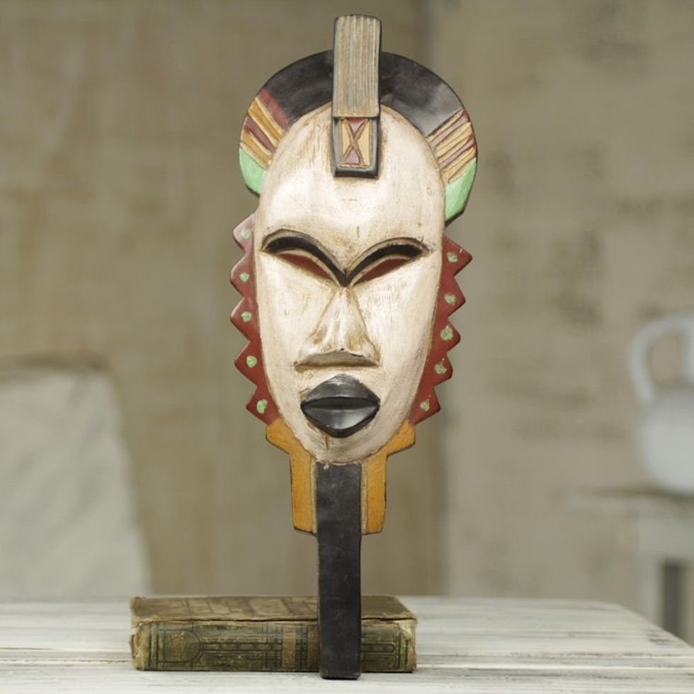 African Wall Mask of Swahili Healer Original Design 'Afya'
