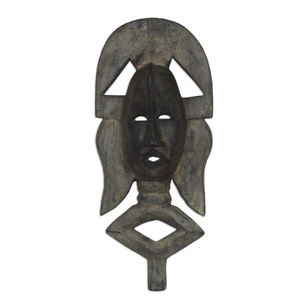 Alternate image for Handcrafted Sese Wood African Wall Mask from Ghana Kingship