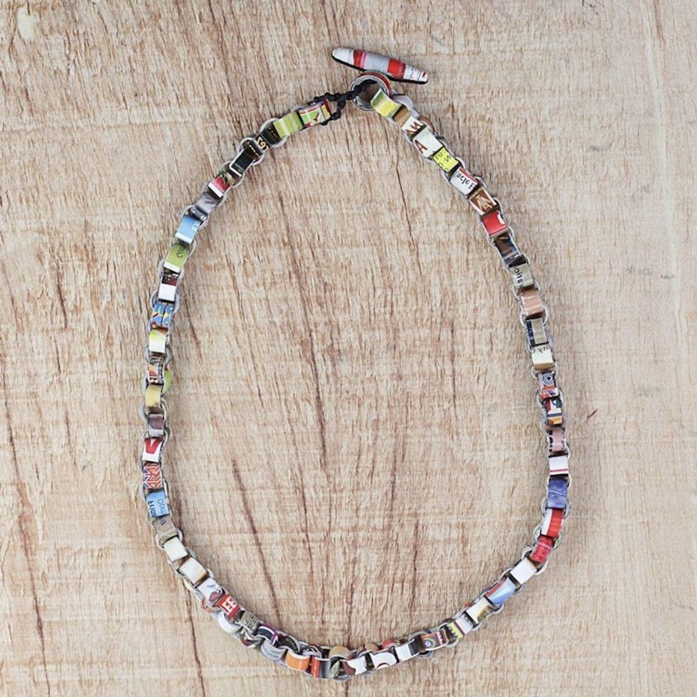Recycled Paper Link Necklace from Ghana 'Eco Nkonson'