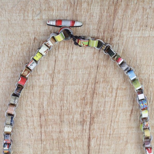 Alternate image for Recycled Paper Link Necklace from Ghana Eco Nkonson