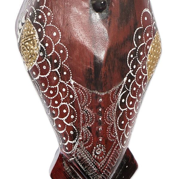 Alternate image for Artisan Crafted Wood and Aluminum African Zebra Mask Zebra Head