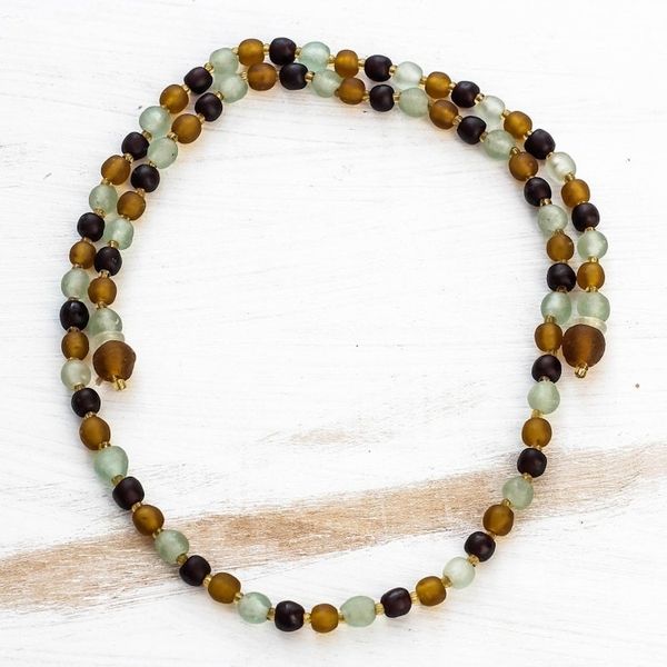 Alternate image for Recycled Glass Beaded Lariat Necklace from Ghana Beautiful Tie