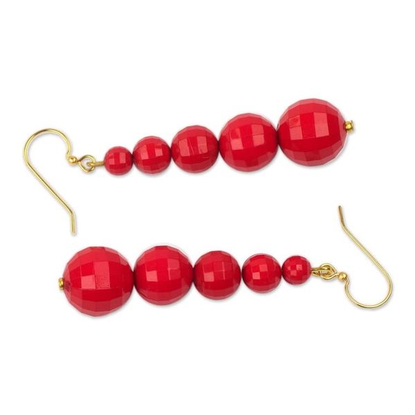 Alternate image for Eco Friendly Handcrafted West African Dangle Earrings Eco Red