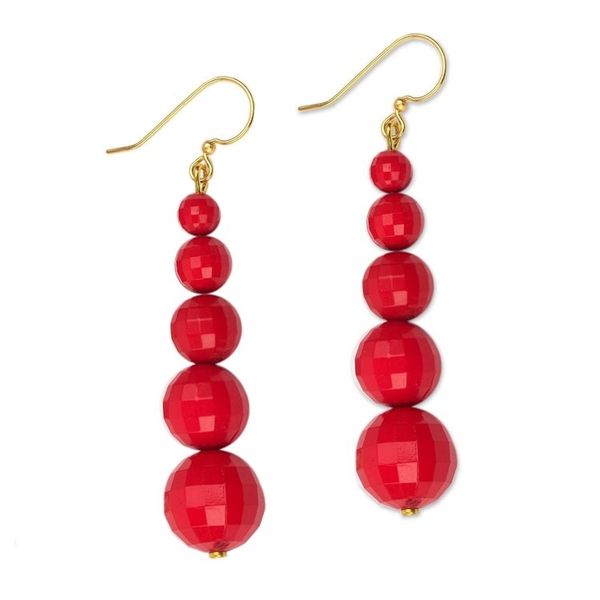 Alternate image for Eco Friendly Handcrafted West African Dangle Earrings Eco Red
