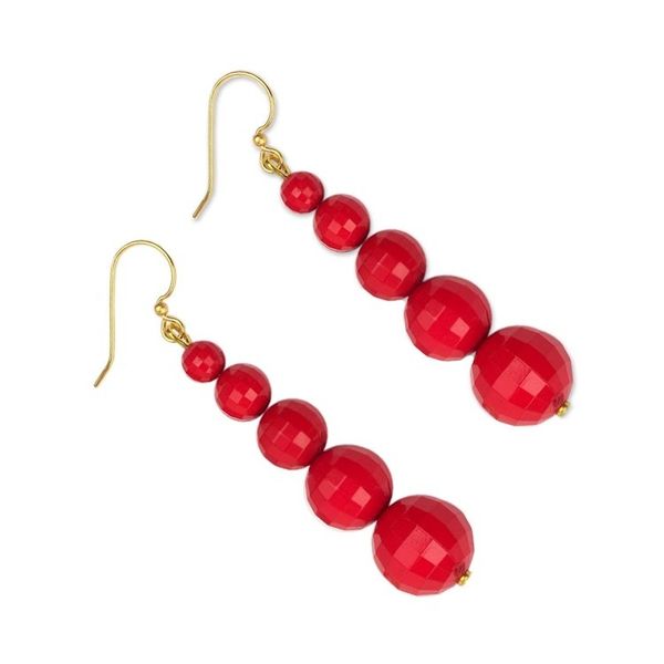 Alternate image for Eco Friendly Handcrafted West African Dangle Earrings Eco Red