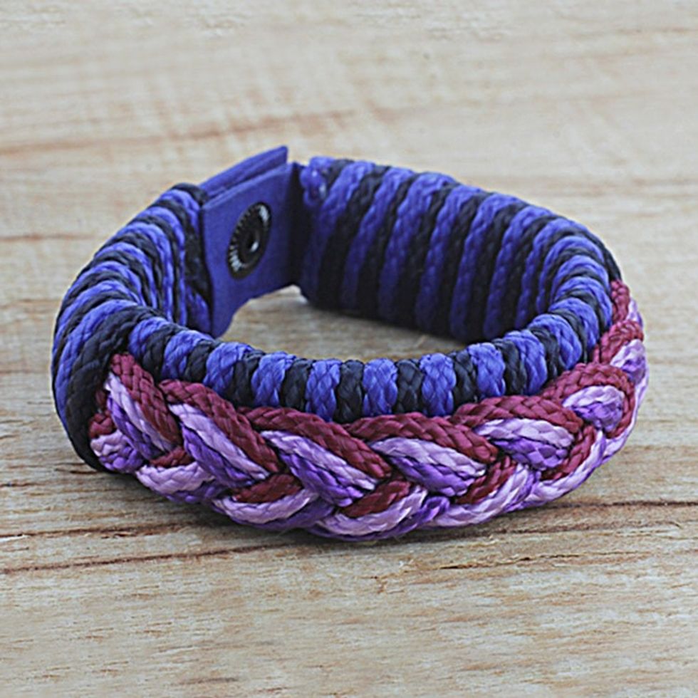 Men's Multi-Color Braided Cord Wristband Bracelet 'Eloquent'