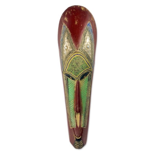 Alternate image for West African Hand Carved Wood Wall Mask from Ghana Gorshie