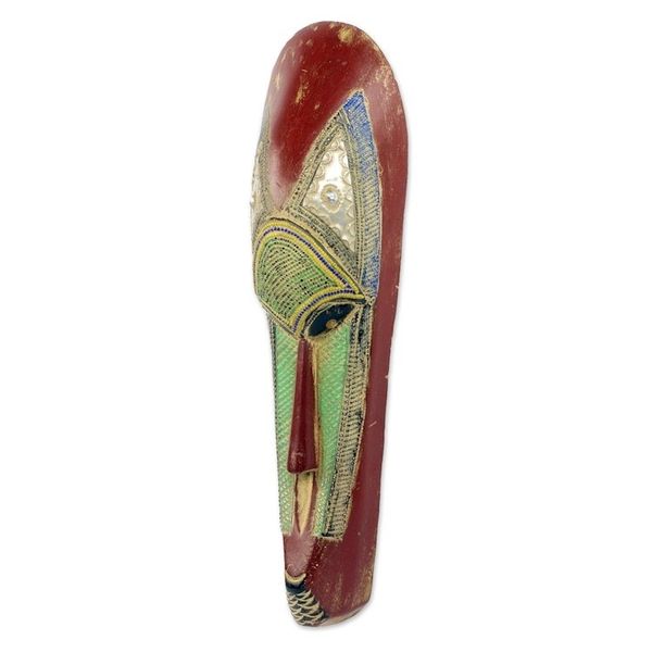 Alternate image for West African Hand Carved Wood Wall Mask from Ghana Gorshie