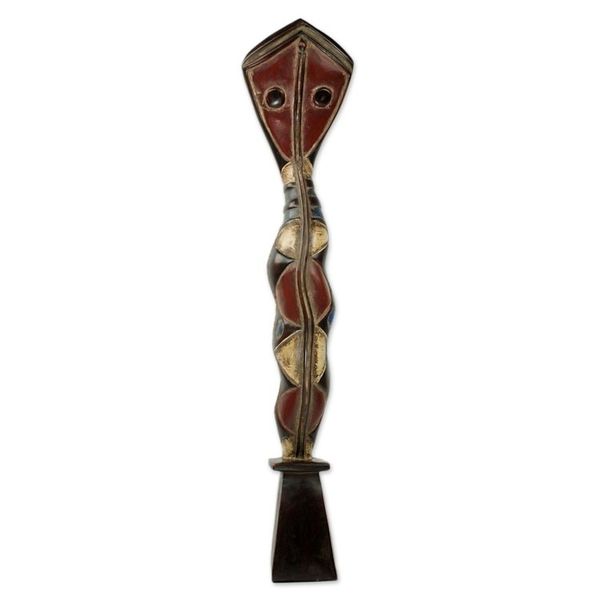 Alternate image for Hand Carved African Serpent Sculpture from Ghana Baga Protective Serpent I